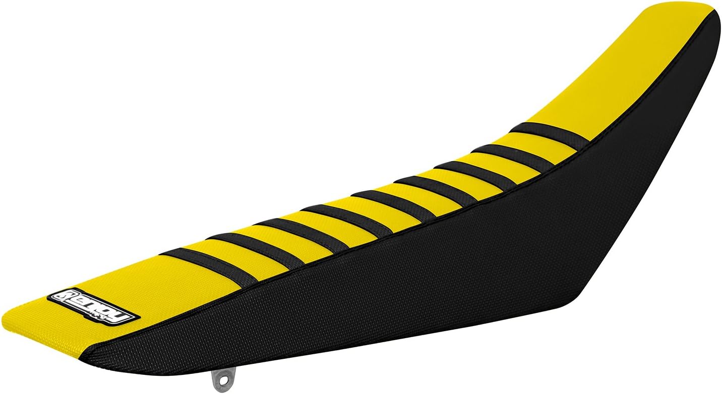 Enjoy Mfg Seat Cover - Compatible with Suzuki 2010-2018 RMZ250 RMZ 250 - Black Sides/Yellow Top/Black Ribs #49