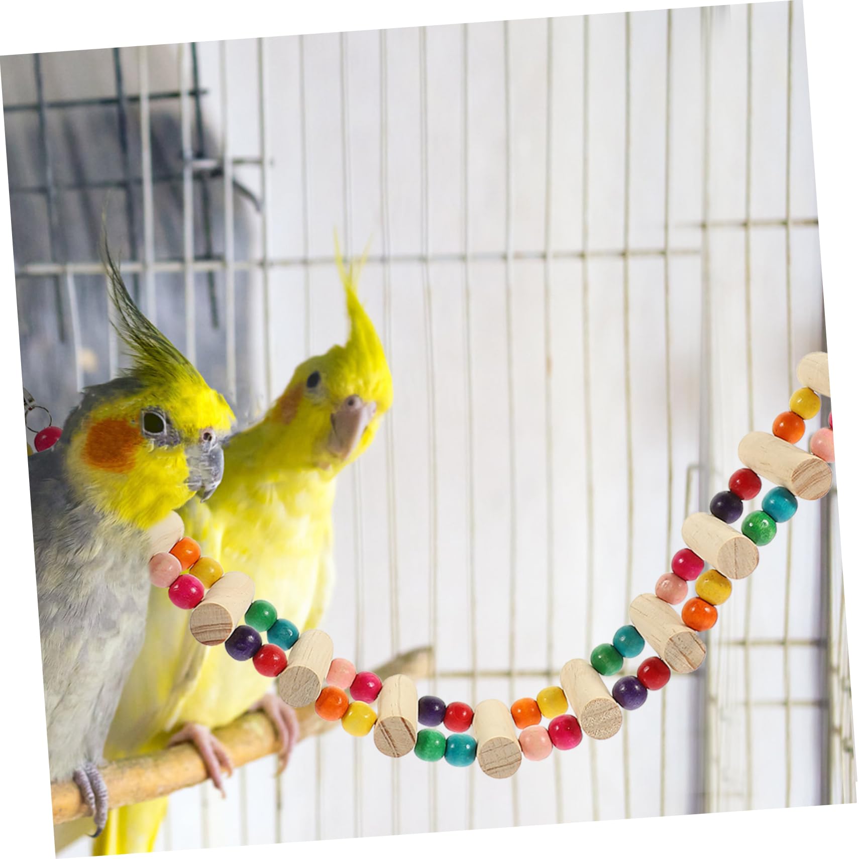 BESPORTBLE Bird Parrot Ladder Wooden Climbing Toy Bird Cage Accessory Ladder Swing
