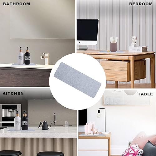 Miniatura 7 de Bandeja de piedra absorbente de agua para fregadero, bandeja de secado de piedra, portavasos de diatomita absorbente de agua, bandeja de piedra