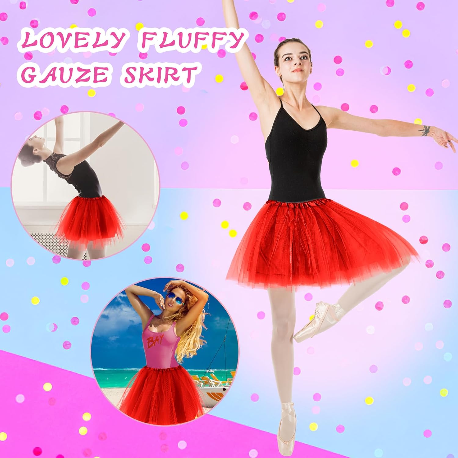 Adult Tutu Skirts for Women Tutus 3 Layered Tulle Short Dance Ballet Skirts Rave Halloween Christmas Dress Costume - Image 5