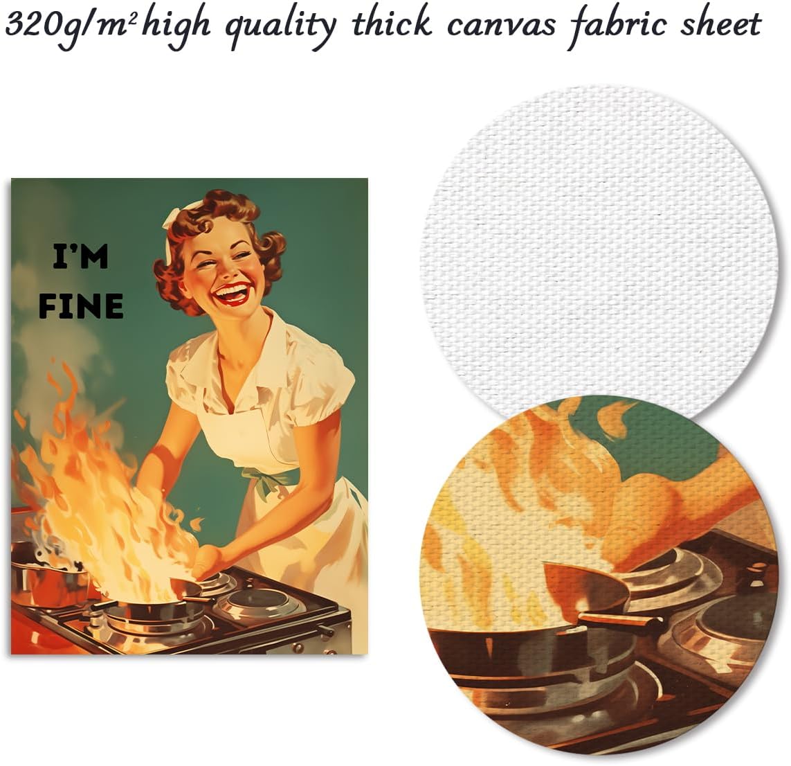 Dazzlewall Funny Kitchen Wall Art, Vintage Wall Decor 50s Poster with Happy Housewife Decors for Home Bedroom Dining Room 12×16 in Unframed - Image 6
