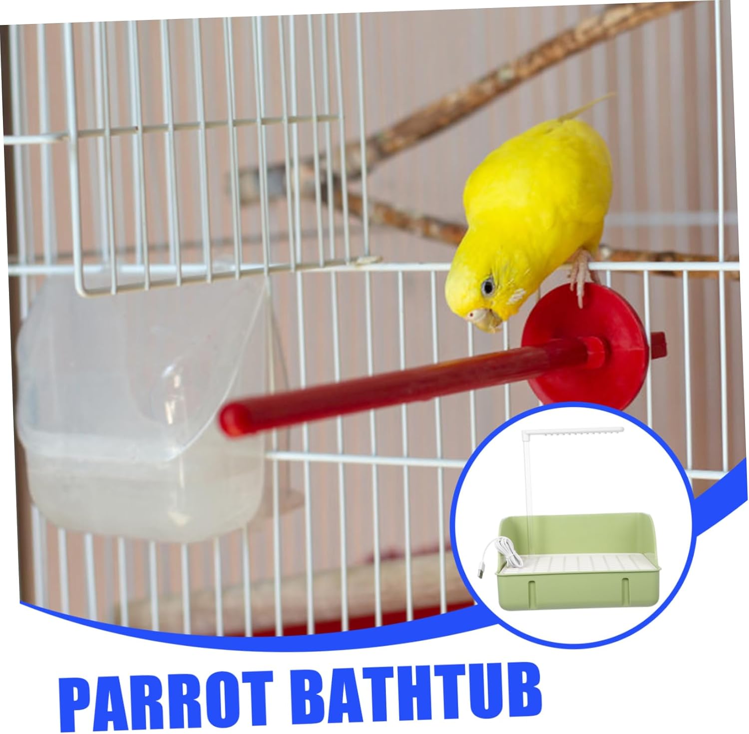 Parrot Bath Tub Automatic Circulating Water Bird Shower Bird Bath Fountains Pet