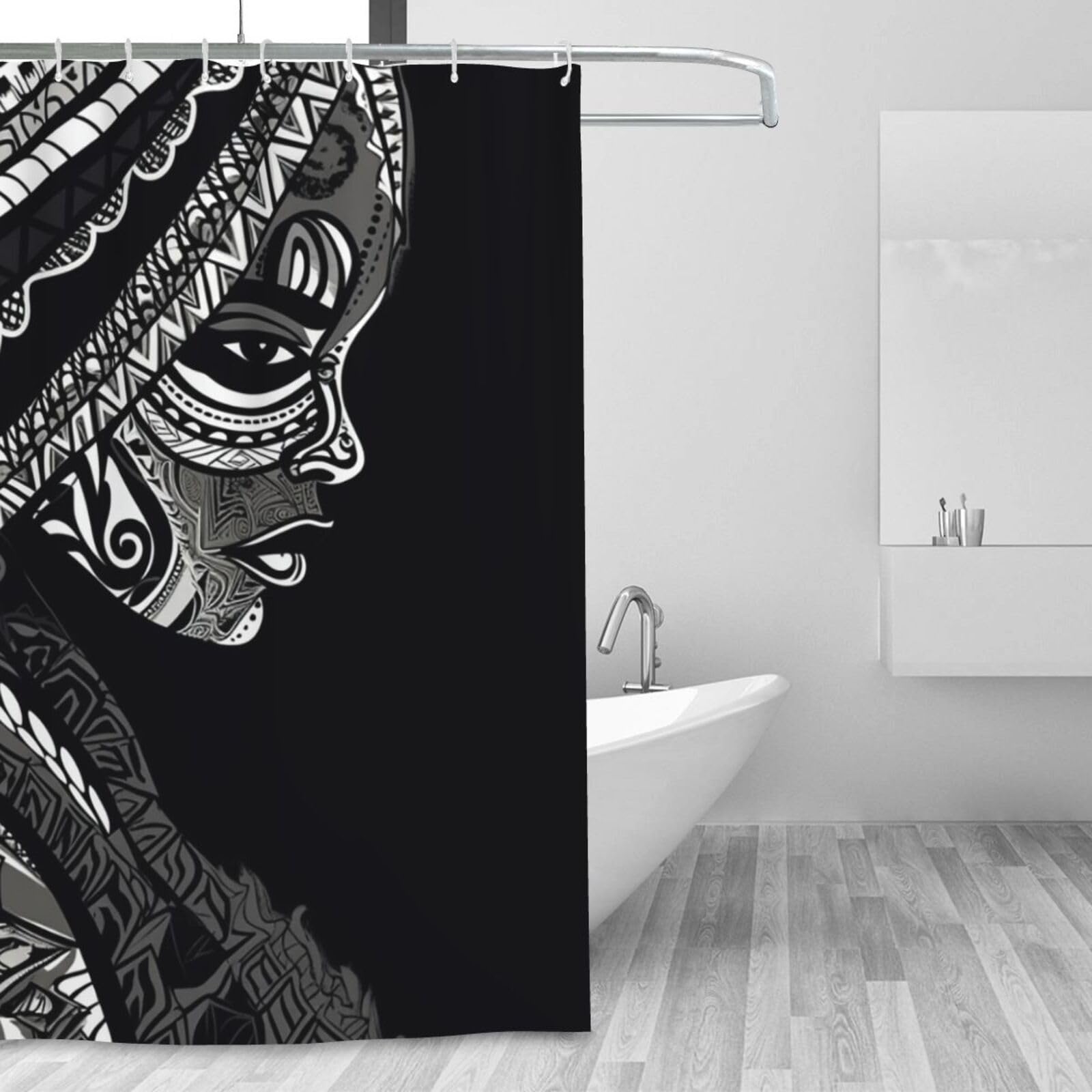 Rideau de douche en tissu de qualité supérieure étanche 183 x 183 cm à motif ethnique
