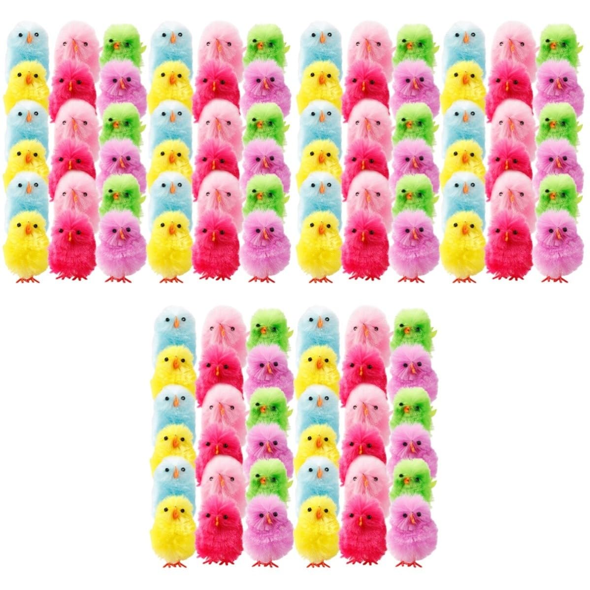 BESPORTBLE 108 Pezzi Decorazione Pulcino Pasquale per Casa e Vetrina, | Peluche e Plastica, Adorno Festivo per Interni, Stile Bello, per Tavolo, Mensola e Finestra