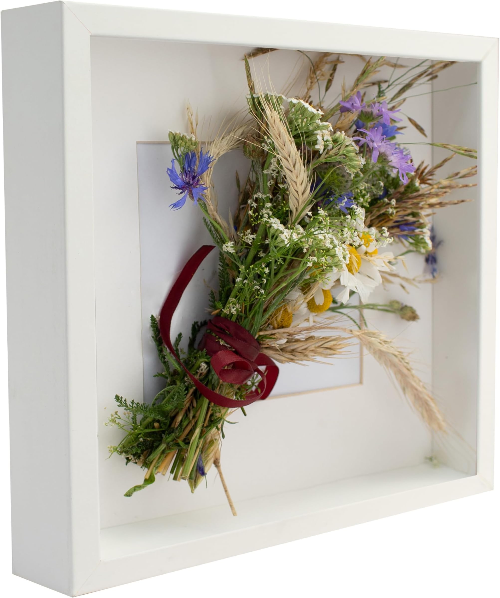 BD ART Square Shadow Box 3D 9x9x1 Inch, Display Box Photo Frames, White Picture Frame with Wall and Tabletop, for Crafts, Photos, Souvenir, Baby Items, dried Flowers, Medals