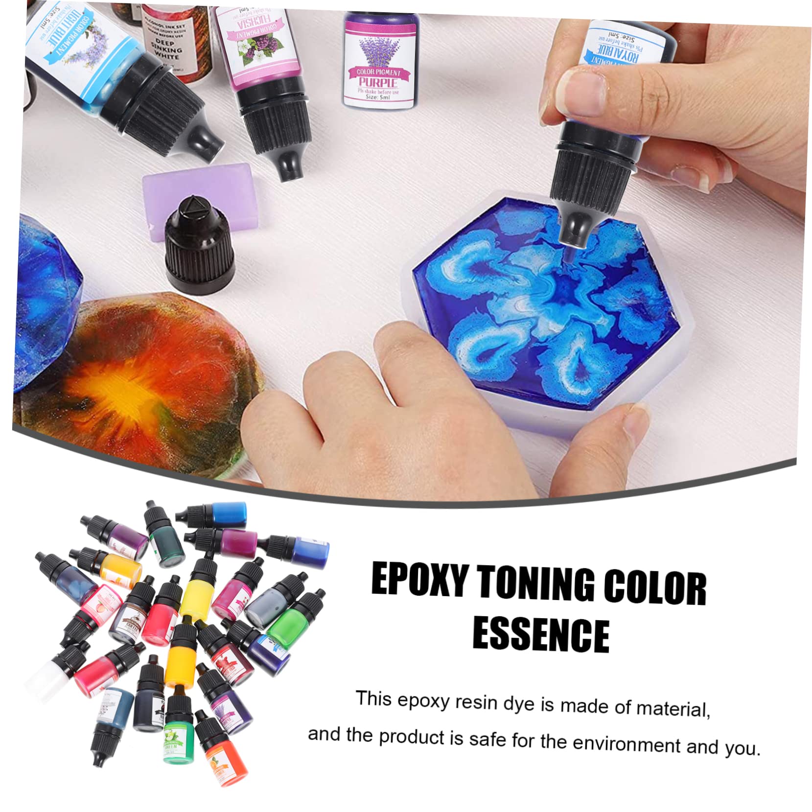 Housoutil 2 Stück Bunte Farbpigmente für Epoxidharz Farben Konzentrierte Uv Farbstoffe Flasche für Diy Schmuckherstellung und Kreative Projekte für Resin Kunsthandwerk und Bastelarbeiten
