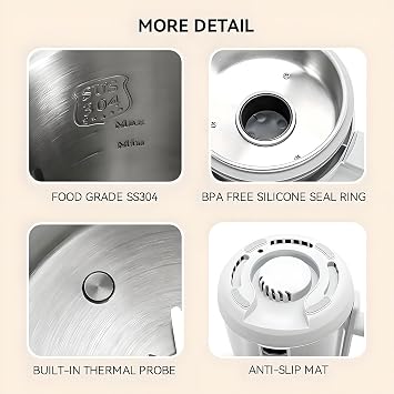 Automatic Soy Milk Maker, Nut Milk Machine with 24H Timer & Keep Warm for Homemade Almond, Cashew Milk