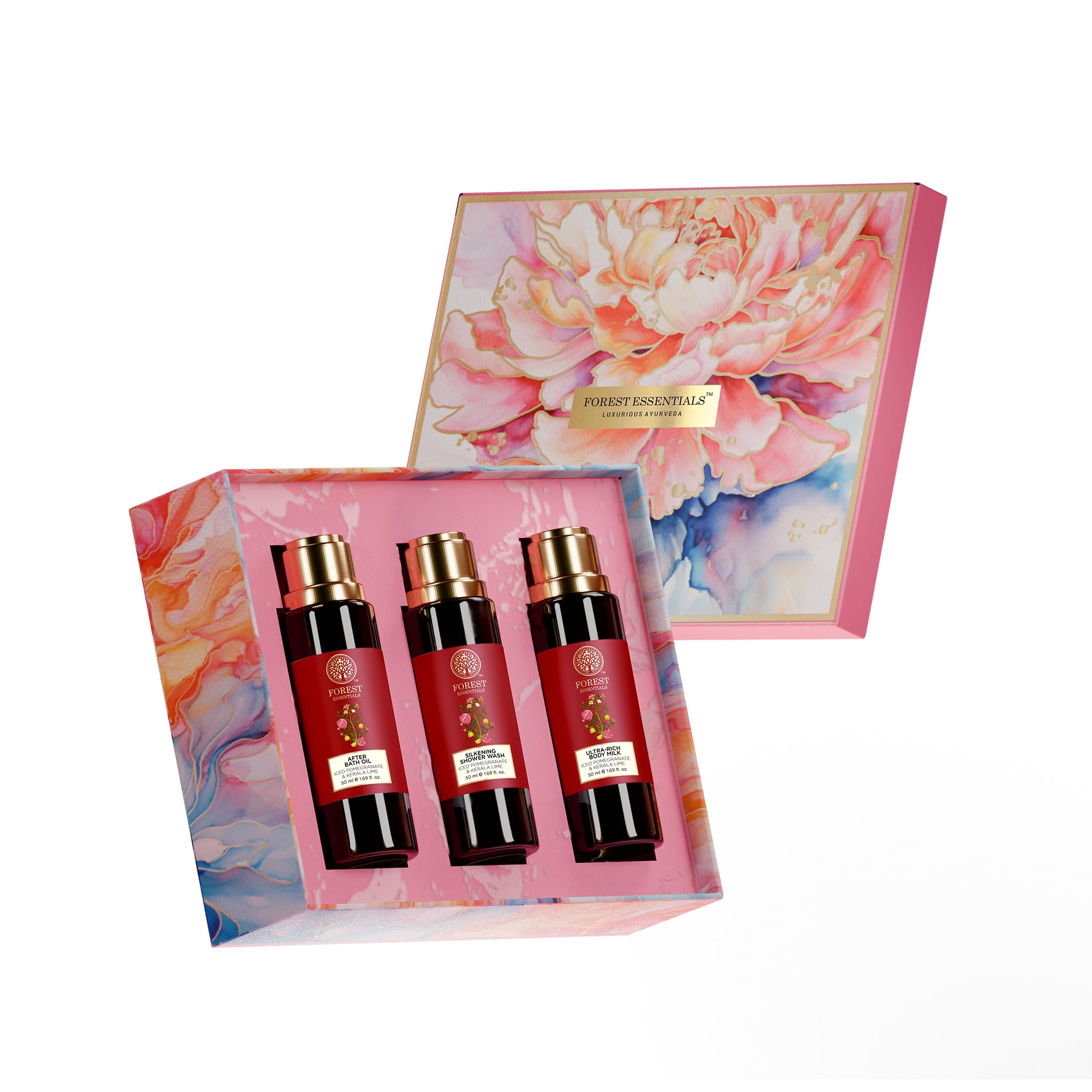 Forest Essentials Roopa Fragrant Shower Ritual | Luxurious Ayurvedic Bath & Body Gift Set for Daily Skincare