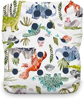 Thirsties One Size All in One Reusable Cloth Diaper, Snap Closure, Dino-rawr