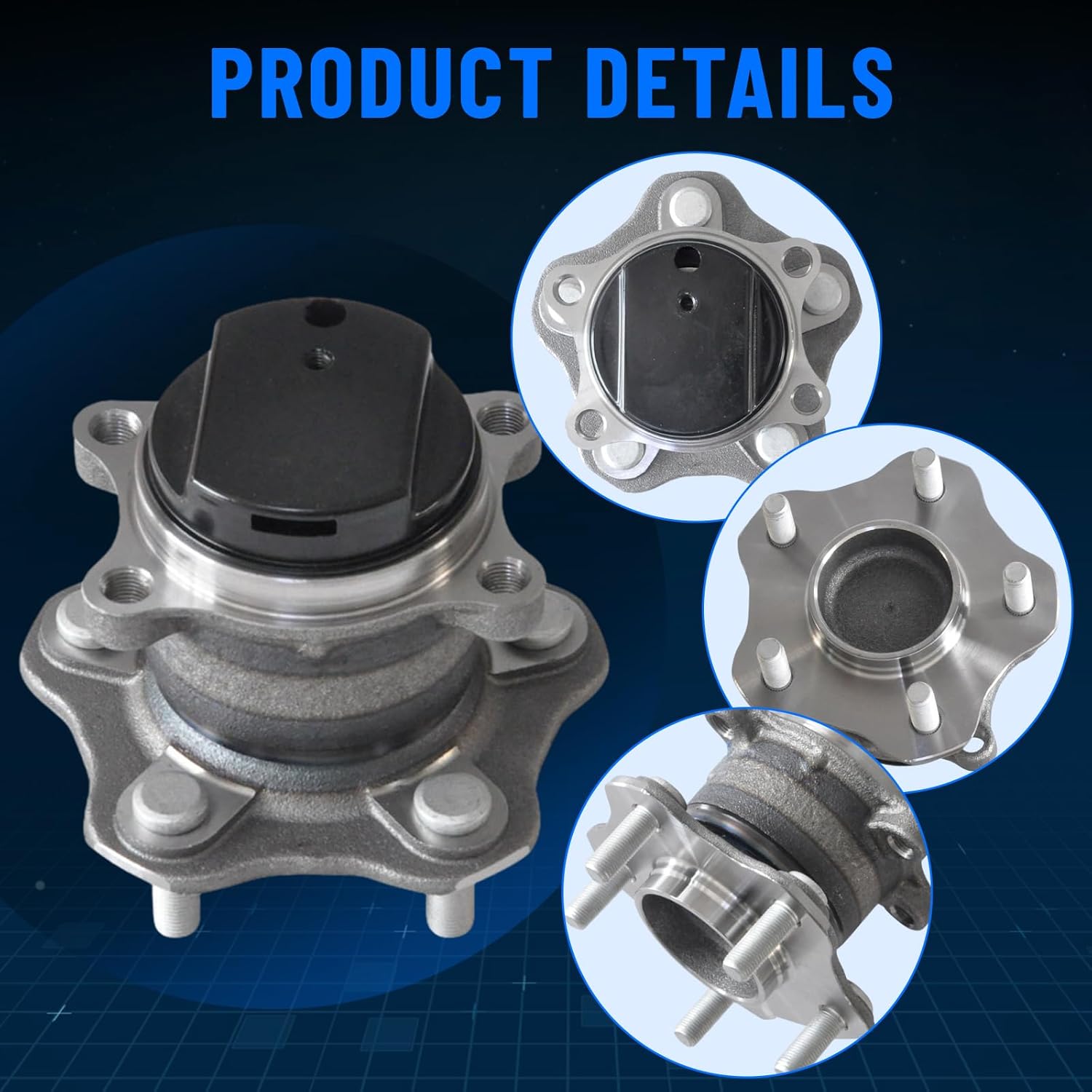 512398 Rear Wheel Hub and Bearing Assembly for Nissan Rogue 2008-2016/Rogue Select 2014 2015 FWD 5 Lug W/ABS