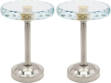 Set of 2 Cut Crystal Window Drapery Medallion Holdbacks, Curtain Tiebacks, Wall Hook, Tassel Holder, Satin Nickel