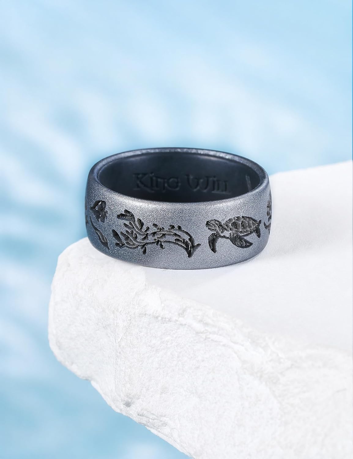 King Will Ocean Silicone Ring for Men Women, Breathable Silicone