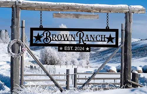 Miniatura 2 de Letrero de metal personalizado con nombre de familia, letrero de apellido para granja, letrero de dirección de granja, letreros de rancho o granja