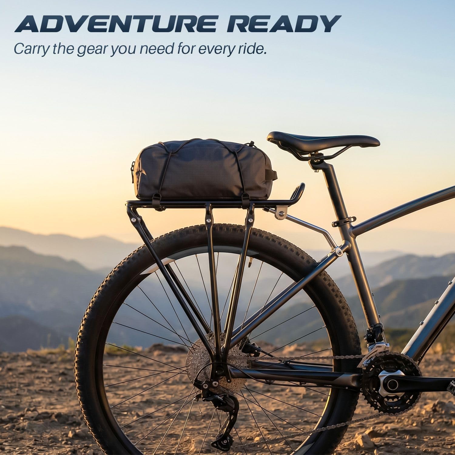 Flexzion Porte-vélo réglable, capacité de 49,9 kg, Noir – Porte-Bagages arrière de vélo, Tige de Selle arrière en Aluminium pour Roues de 66 à 71,1 cm avec matériel Inclus