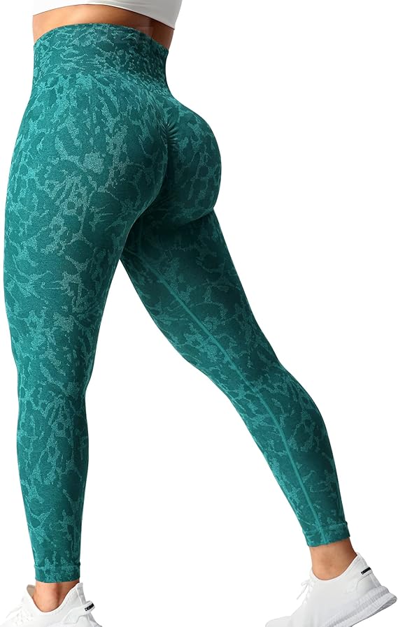 YEOREO Women Seamless Camo Animal Leggings High Waisted Gym
