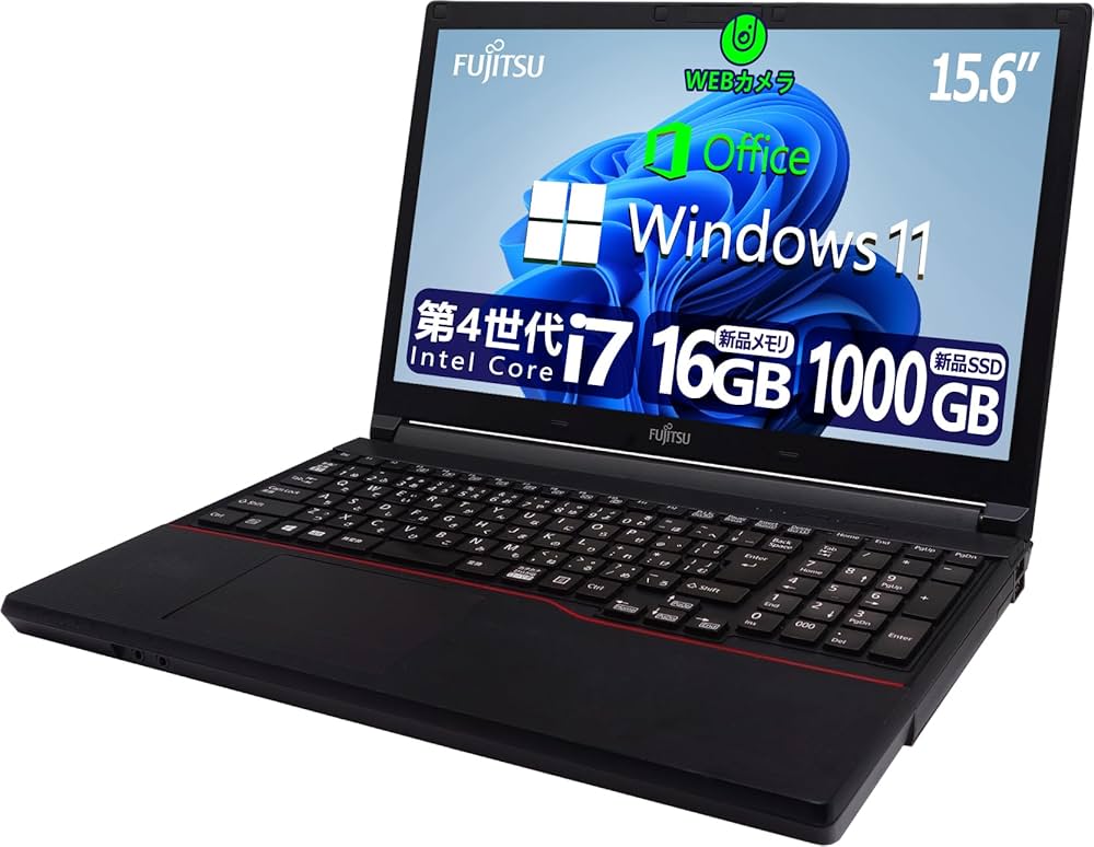 富士通ノートPC Core i7/16GB/SSD/Office付 Amazon.co.jp: 【整備済み品】 【今だけSSD1TB×メモリ16GB