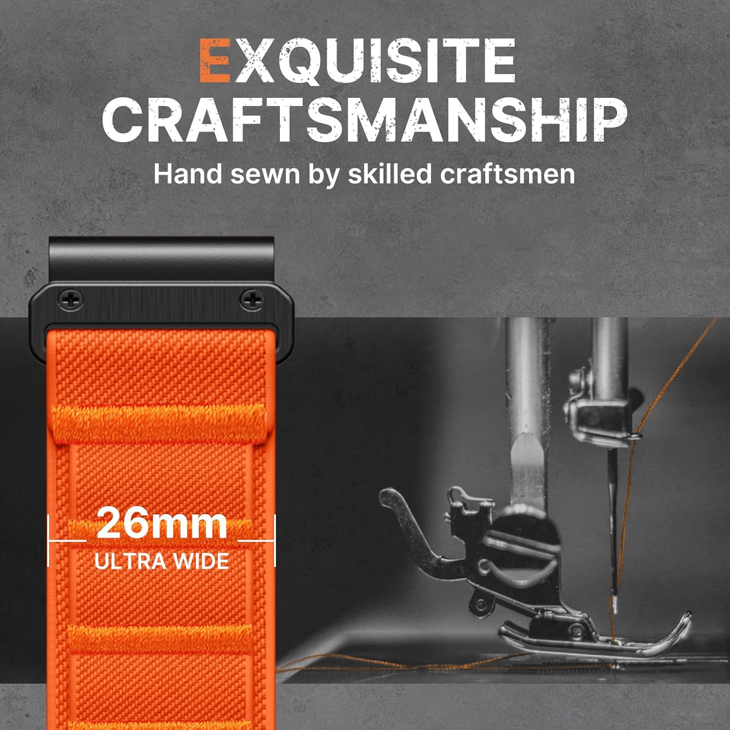 Bandletic 26mm Compatible with Garmin Fenix 7X 6X 5X Watch Band, Wide Rugged Sport Bands with G-Hook for Fenix 8 51mm /Instinct 2X Solar/Enduro 2 3/Quatix 3/Tactix 7/Epix Pro 2/D2 Bravo Delta/Descent - Image 5