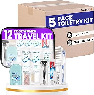 Trektote Travel Toiletry Kit For Women – (5 Pack) 12 Piece Set Of Travel...