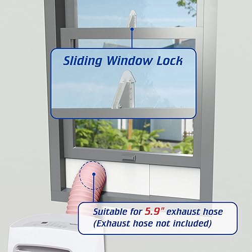 Miniatura 6 de Wintcomfort Kit de placas de sellado de ventana de aire acondicionado portátil para manguera de escape de CA portátil con diámetro de 5.9 pulgadas,