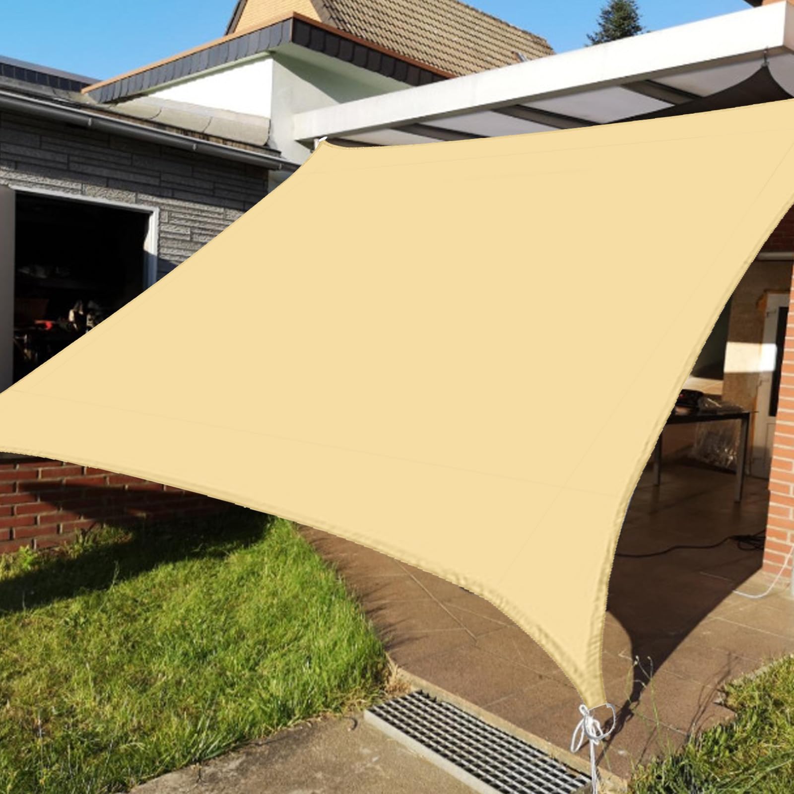 Impermeable Toldo Vela de Sombra,Toldo Vela de Sombra Rectangular 2x3m,Exterior Terraza,para Exteriores,Pergola,Jardín,Terrazas,Piscina