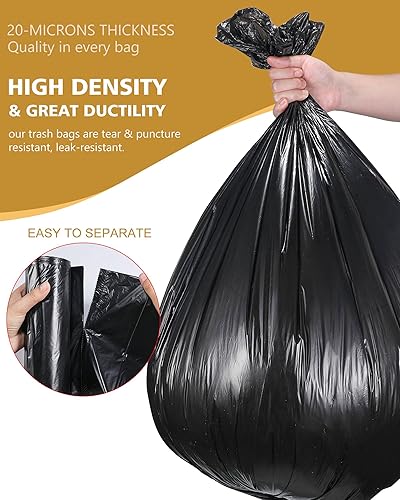 Miniatura 3 de AYOTEE - Bolsas de basura grandes de 20 galones de color negro, de 30 x 35 pulgadas, de 20 galones de alto, con lazos, bolsas de basura de plástico