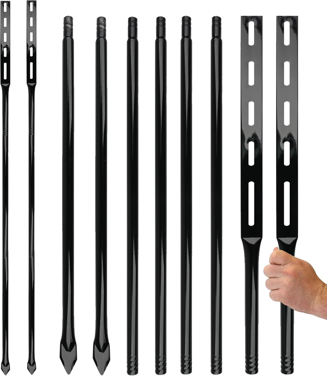 2Pack Heavy Duty Metal Stakes for Yard Signs, 72 inches Long Holder for Outdoor Lawn Bar Parking Garage Event, Black, Hardware Included