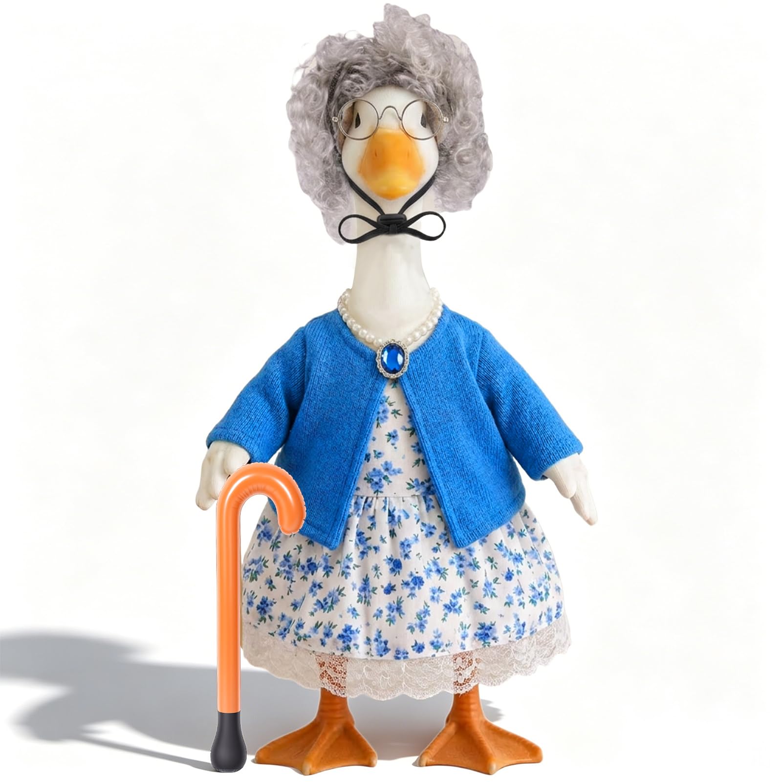 Ghshanog Style 4 2Pcs Porch Goose Outfit, Funny Cement Goose Costume, Yard Gooses Costume Accessories For 23" Concrete Lawn Statue, Summer Outdoor Garden Yard Patio Decor Accessories (Style 4)