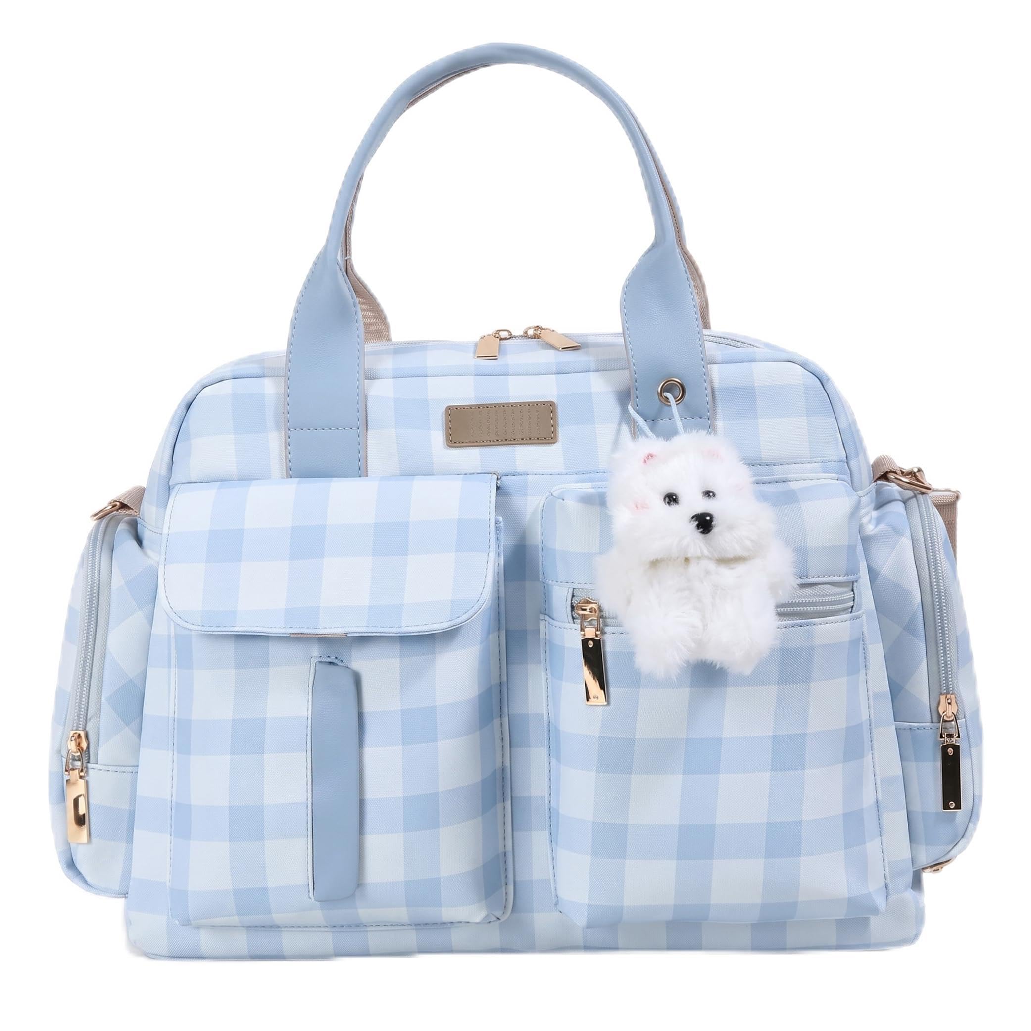 Borsa per pannolini Borsa per pannolini impermeabile multitasche con ciondolo, Blu