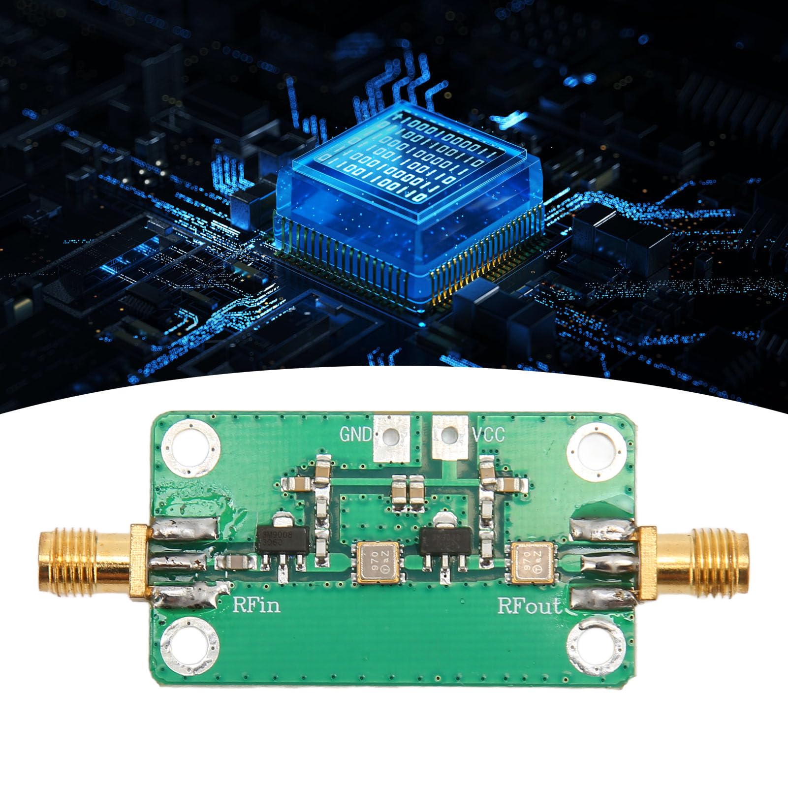 ADS B 1090 MHz RF LNA Verstärkermodul Frontend, Professionelles Design, 38 DB High Gain Dual Filter Structure PCB Material für ADS B Empfang, 1090 MHz Betriebsfrequenz