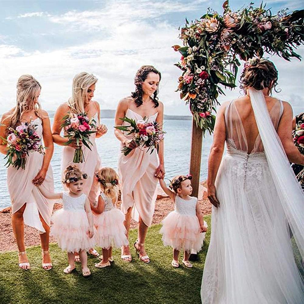 Topmaker Backless A-line Lace Back Flower Girl Dress