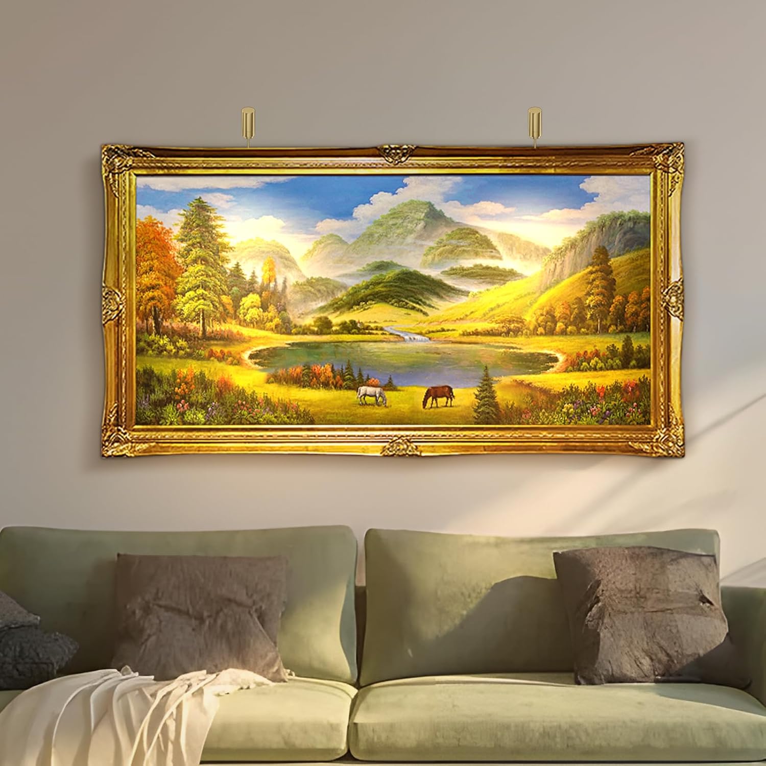 Zoomable Picture Light Spotlight,Plug in LED Picture Lights for Wall 3000K Warm Photo Frame Light with Remote Control Art Lighting for Paintings Gold Mini Accent Spotlights for Gallery
