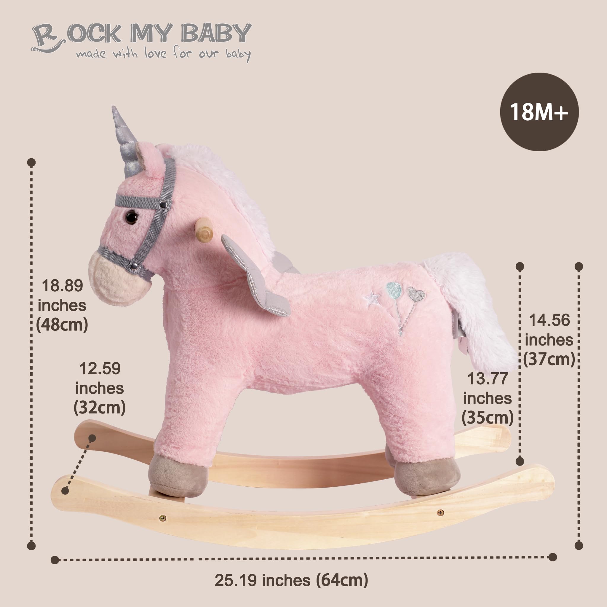 Amazon.co.jp: Rock My Baby ロッキングホース、ピンクユニコーン