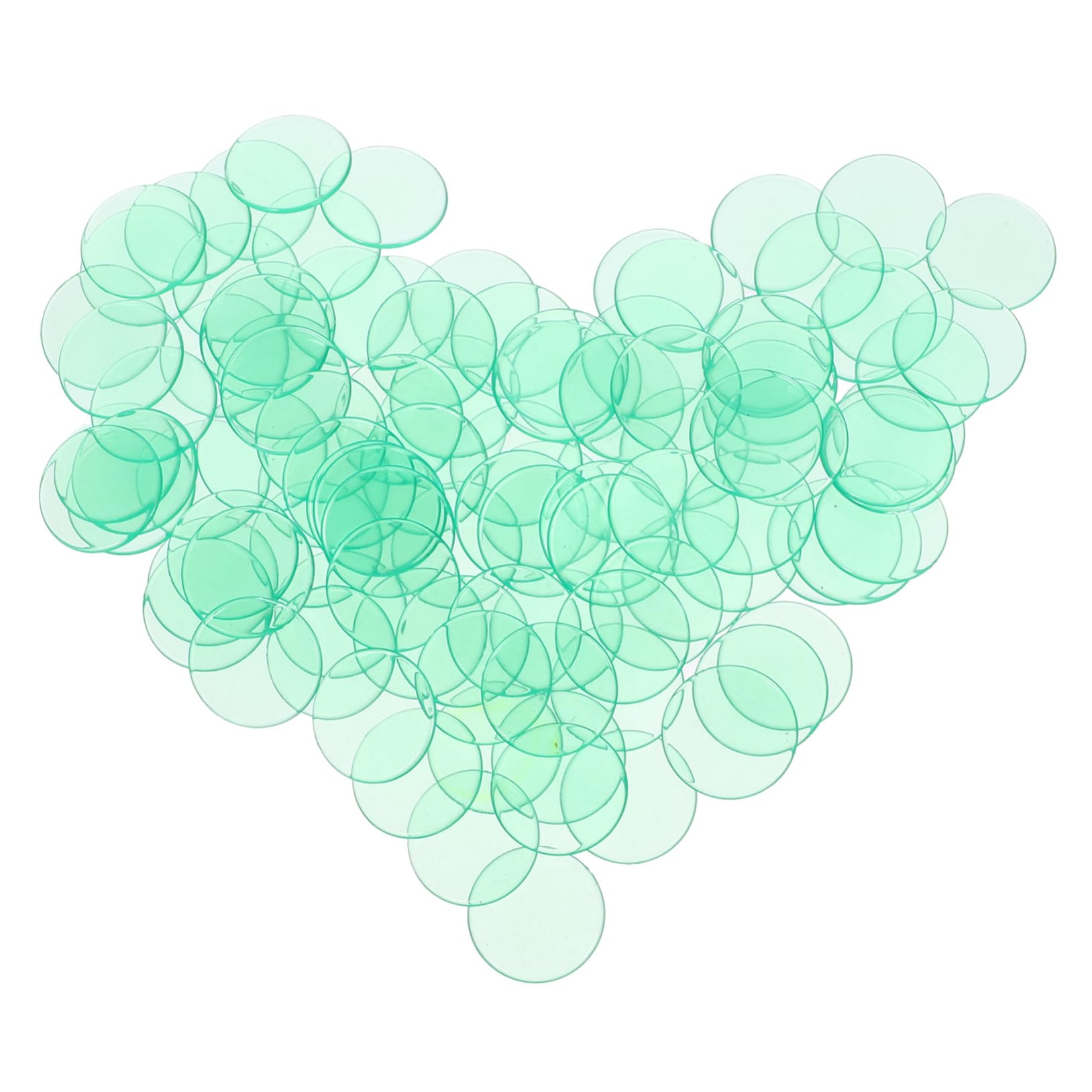 ORFOFE 100pcs Green Abs Bingo Markers Chips for Covering Called Numbers and Grouping in Bingo Games Entertainment for Children, Sturdy round Plastic Counting Chips Gaming Party Supplies