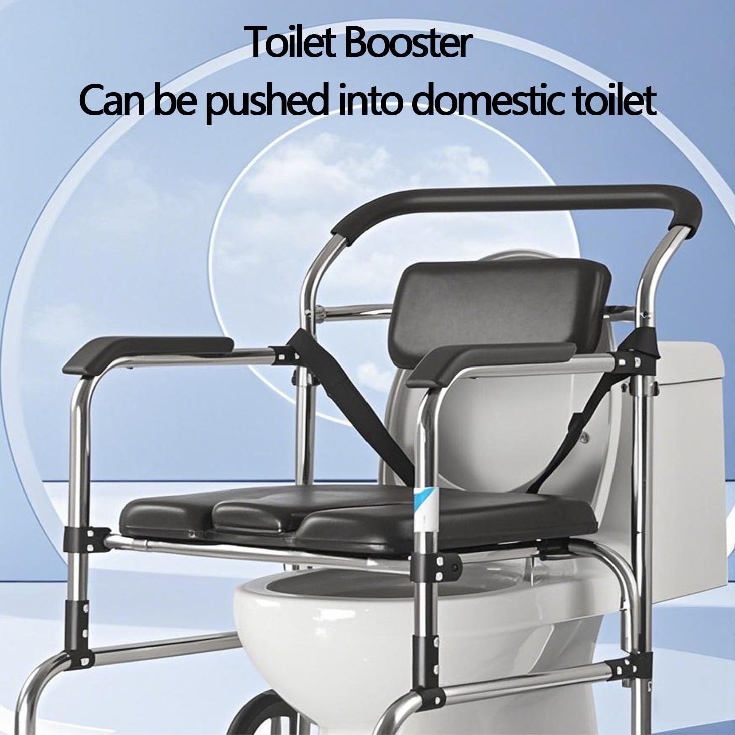 Krzesło nocne, przenośne krzesło prysznicowe na kółkach, z oparciem i poduszką Wózek inwalidzki dla osób starszych, niepełnosprawnych