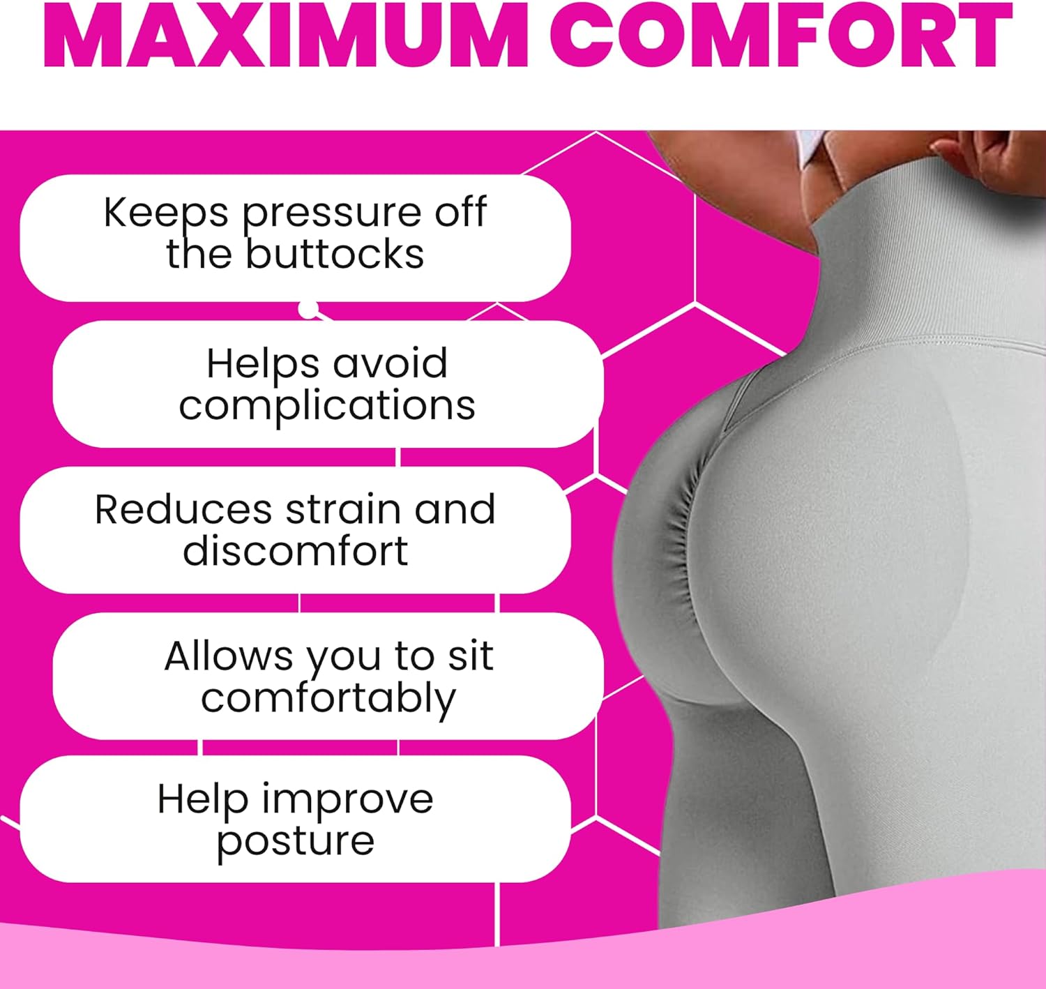 XXL BBL Pillow After Surgery Lifting Cushions, Soft Brazilian Butt Lift Pillow After Surgery, Post Surgery Pillows BBL Recovery Must Haves, Butt Pillows for Sitting After Surgerys - Image 5