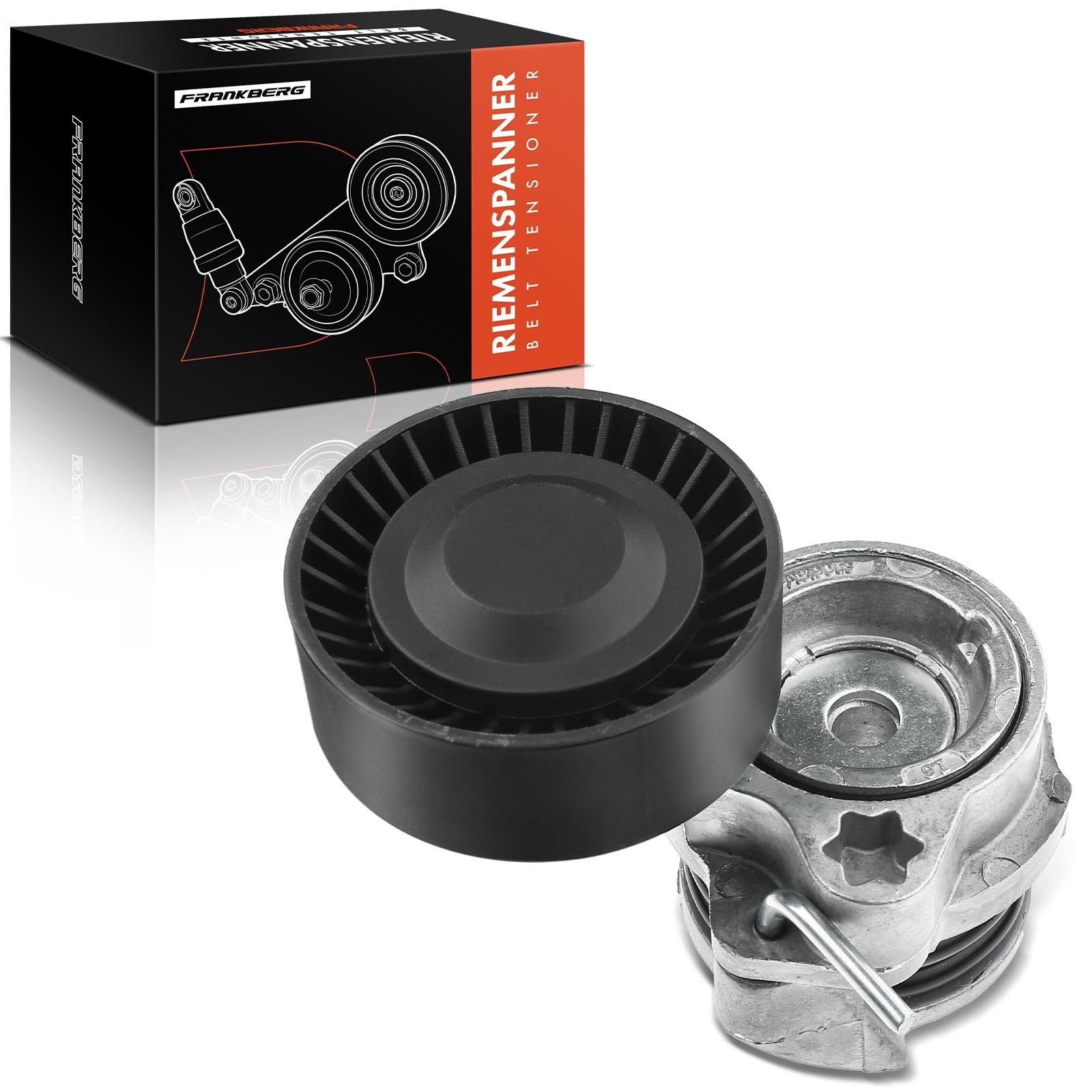 Frankberg Poulie de tension, tendeur de courroie 11287549588 | Compatible avec: Série 6 Cabriolet E64, X5 E53, Série 7 E65 E66 E67, Phantom VII Drophead Coupé RR2, Phantom VII RR1