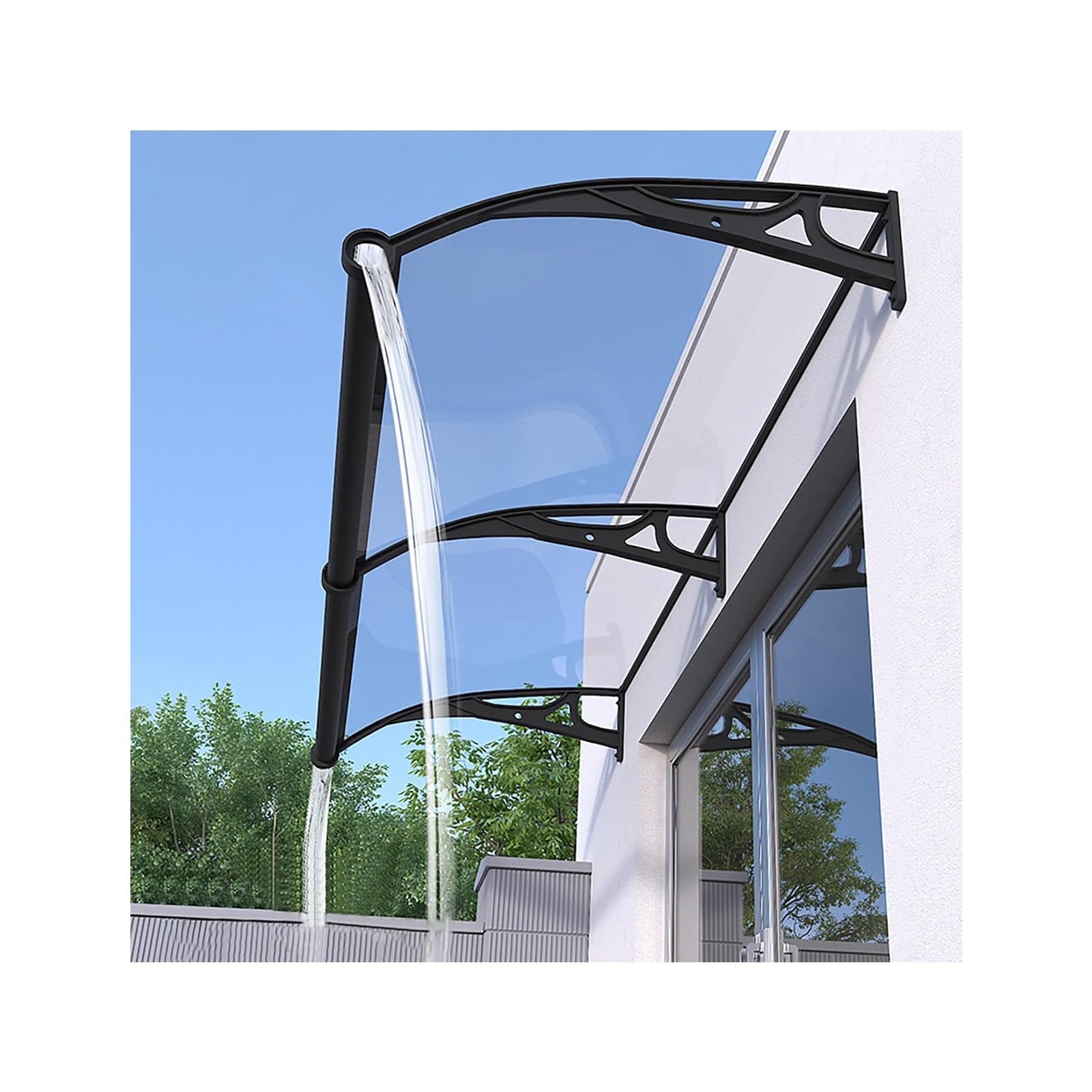 Auvent de porte et fenêtre 60x280cm housse imperméable antichoc