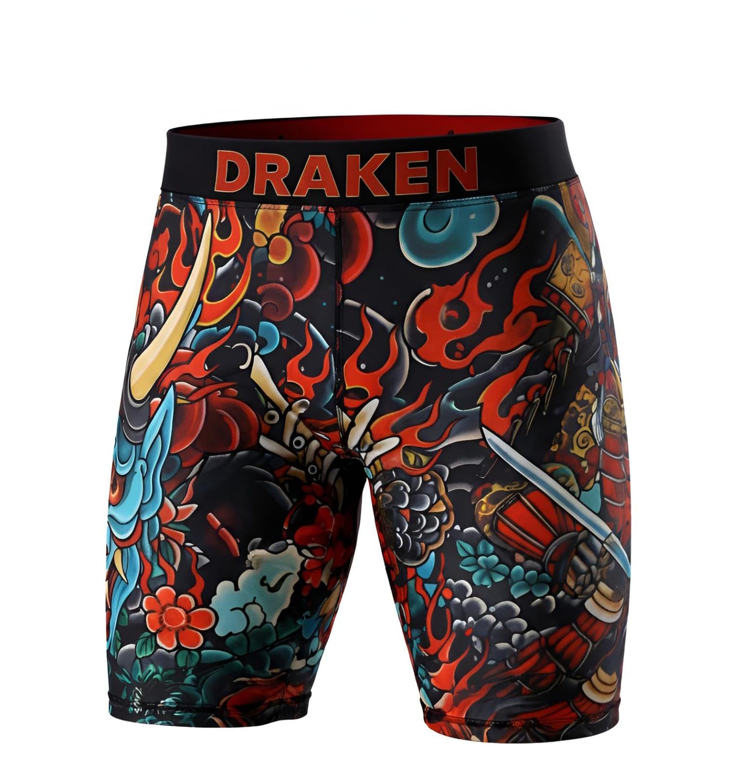 DRAKEN MMA Shorts Men’s Compression Shorts Samurai Print Gym & Sports Training Shorts-picture-50