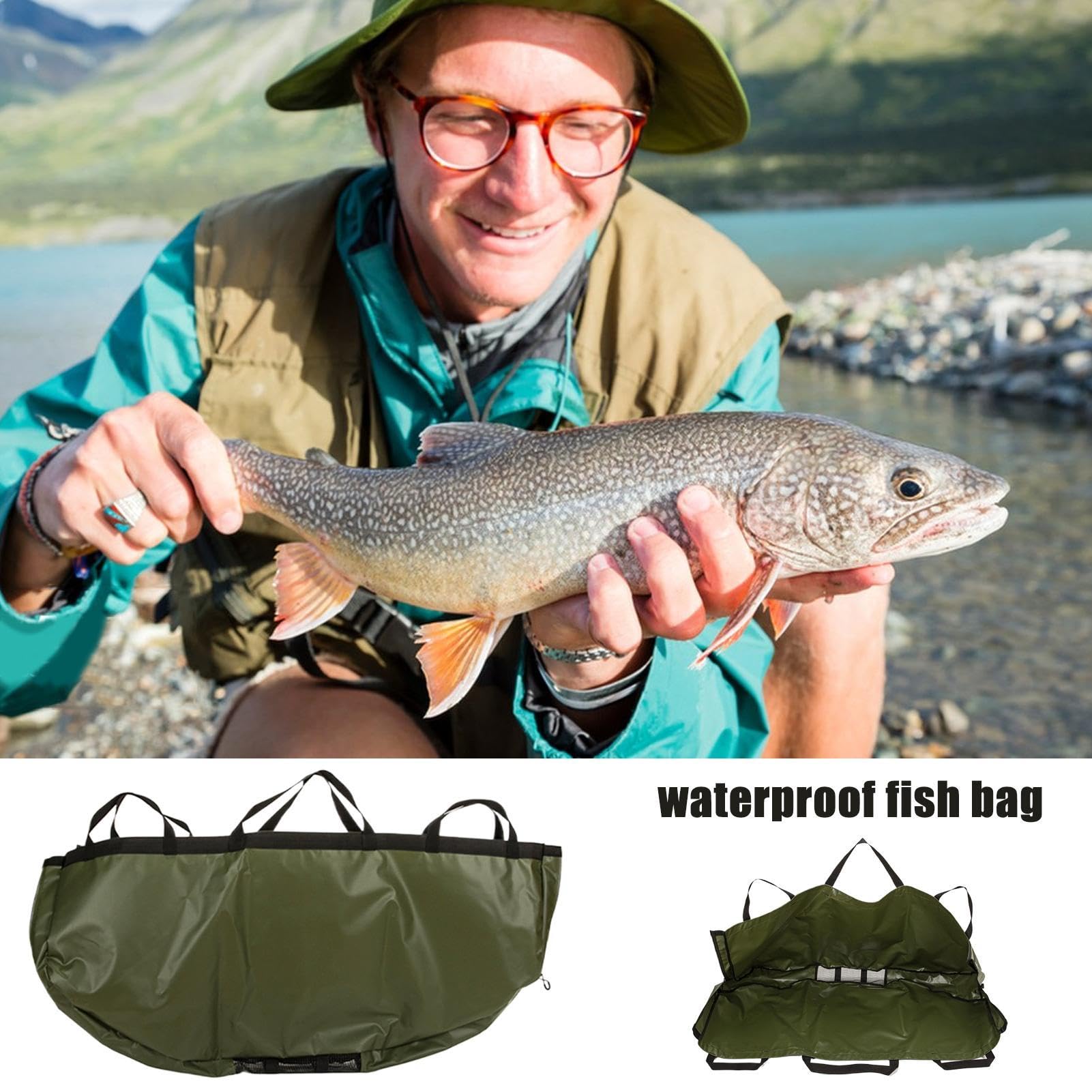 Borsa Termica Da Pesce Antigoccia Impermeabile Isolata Robusta Pieghevole | Borsa Isotermica Per La Conservazione Del Pesce Unisex Pesce Catturato Fresco Barca Kayak Riva Pesca Stoccaggio