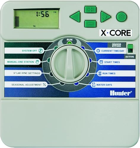 Hunter XC-401i - Programador de riego a Pilas, 4 Estaciones, para Interior