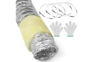 Pangda 6 Inch Insulated Flexible Ducting with Gloves and Clamps