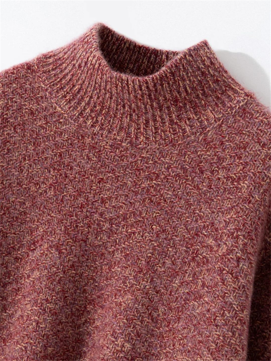 Disimlarl Maglione da donna in lana, spesso, morbido, caldo, con collo a lupetto, casual, sciolto