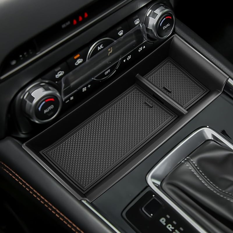 Bandeja Organizadora para Console Central ANFOKAS compatível com Mazda CX-5 2022 a 2025, ABS e silicone, Mzd2149