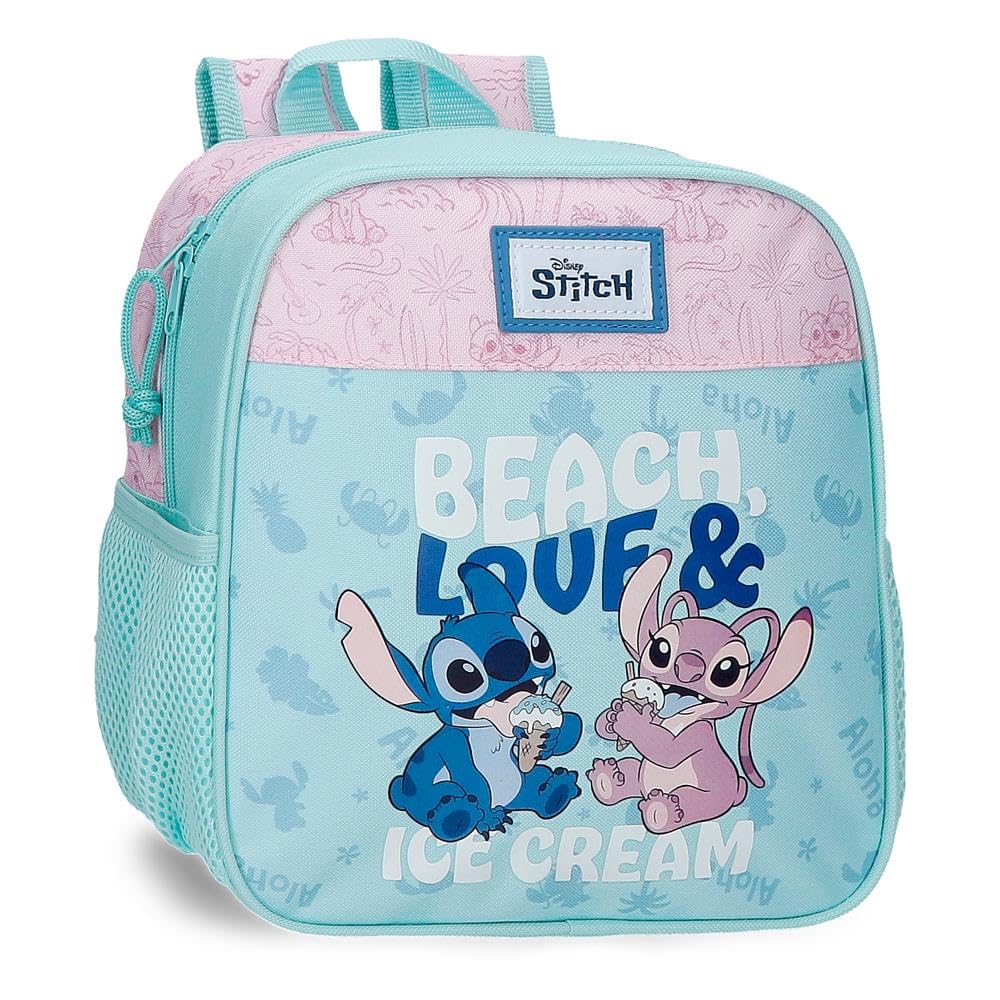 Disney Joumma Stitch Beach & Love Nursery Backpack Turquoise Green 23x25x10 cm Polyester 5.75L