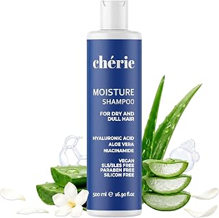 chérie Moisturizing Hair Shampoo for Women - Shampoo for Dry Hair, 16.90 oz | Deep Hydration with Hyaluronic Acid, Aloe Vera & Niacinamide, Sulfate & Paraben-Free, Color-Safe Formula for All Hair Types
