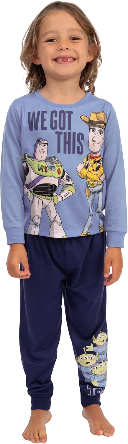 Disney Toy Story Pajamas For Boys, Woody And Buzz Lightyear Pajamas, Long Sleeve Boys Pjs, Toy Story Kids Pajama Set - Image 2