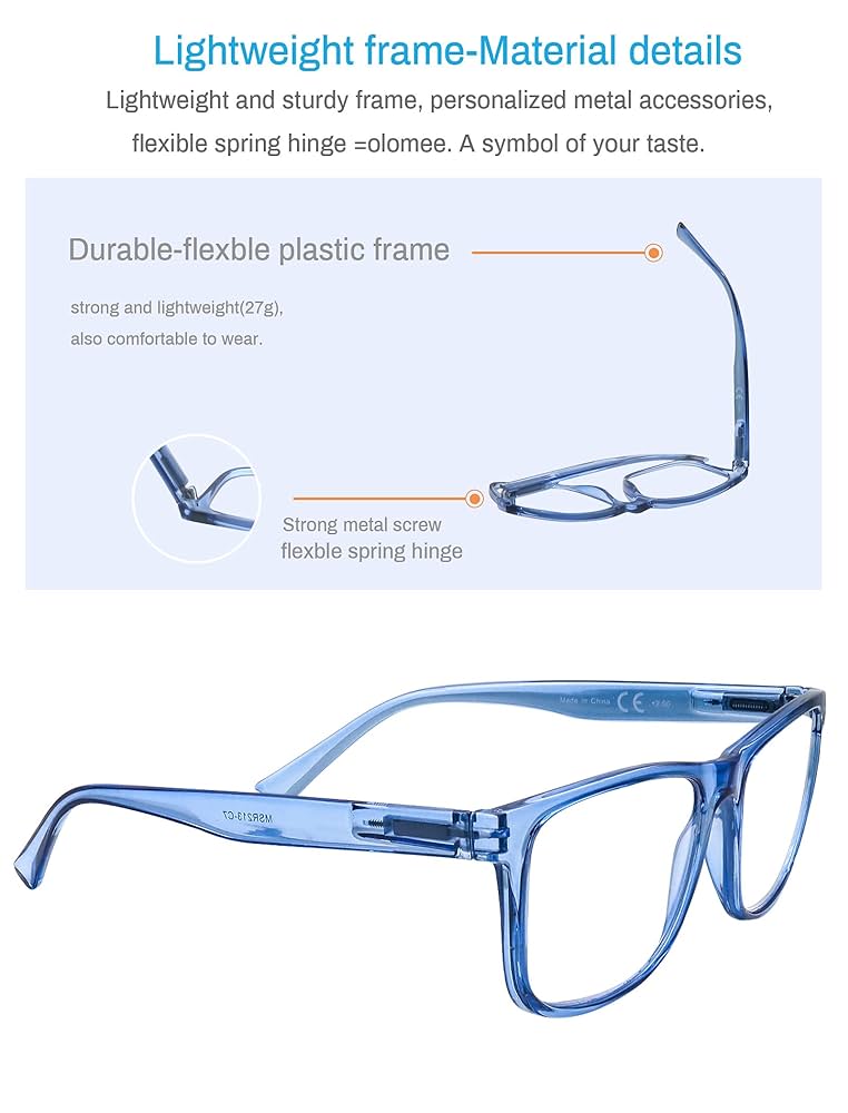 Amazon.com: OLOMEE Reading Glasses 1.0 Oversize Large Square