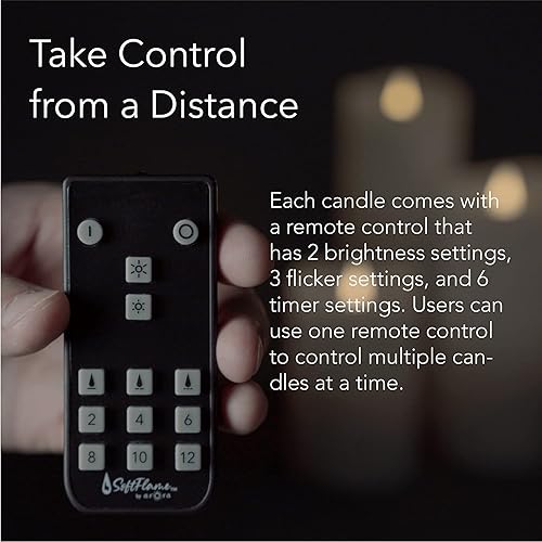 Miniatura 37 de Vela LED sin llama multicolor parpadeante de 3 x 7 pulgadas, funciona con pilas, cera real, blanco, control remoto con temporizador Blanco