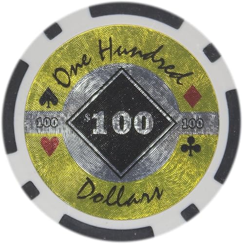 Brybelly Black Diamond Poker Chip Peso pesado 0.49oz arcilla compuesta  Paquete de 50