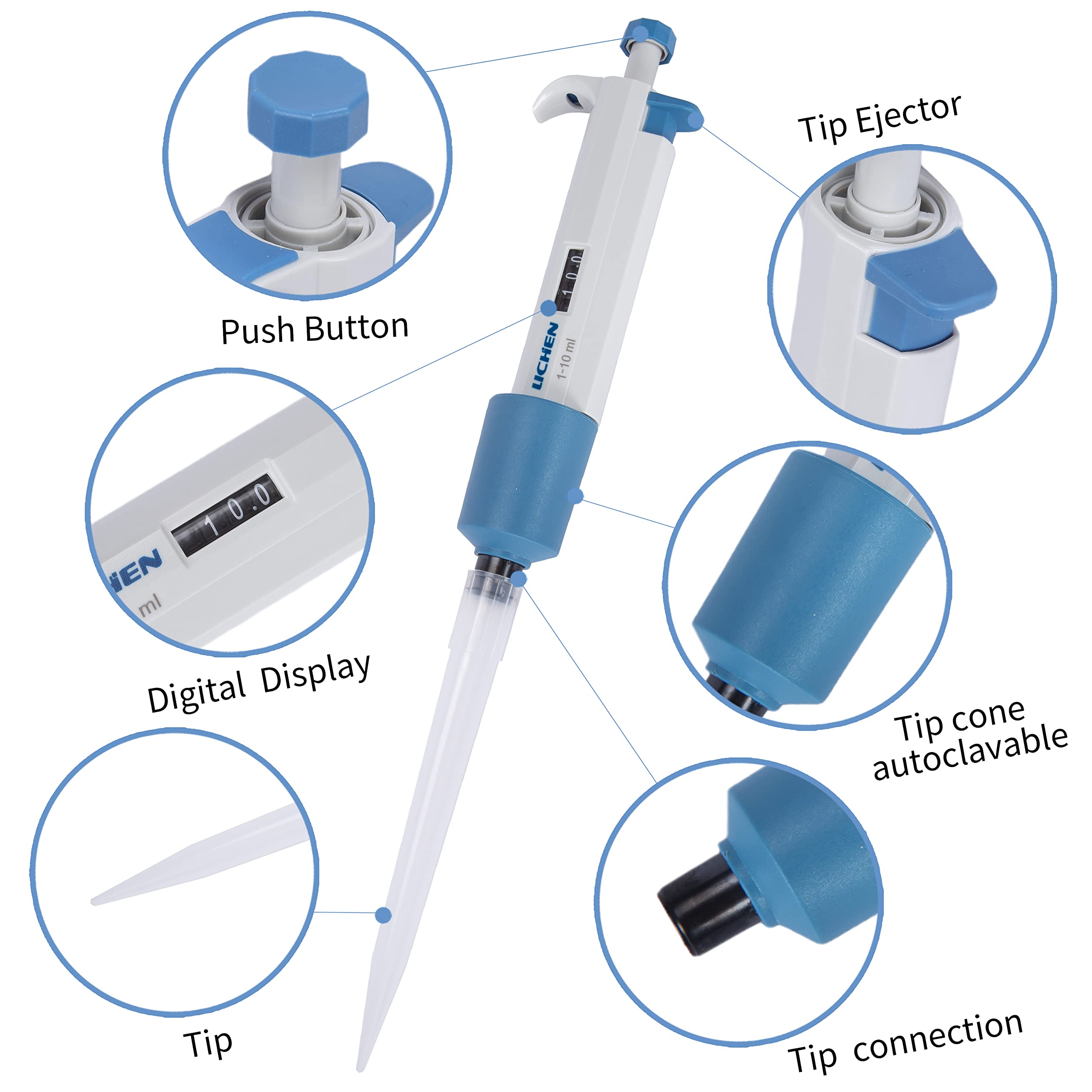 Buy LICHEN lab Single Channel Micropipettor Multi Volume Capacity